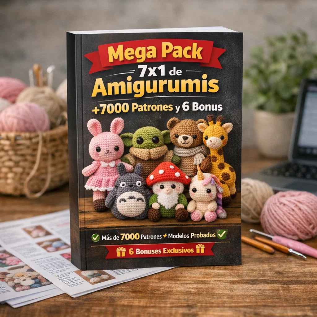 Mega Pack 7x1 de Amigurumis – +7000 Patrones y 6 Bonus